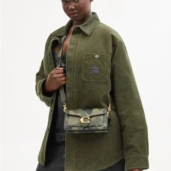 Coach Camouflage Shoulder Bag with Gold Accents never used - Picture 4 of 6